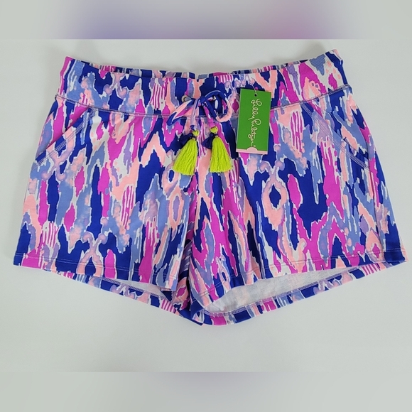 Lilly Pulitzer Amethyst One Too Many 4" Yasmin Knit Terry Shorts Sz M NEW - Picture 3 of 13
